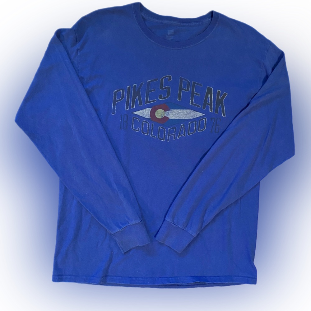 Hanes blue long sleeved graphic tee